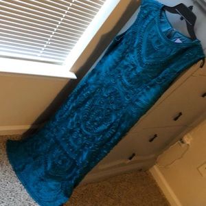 JS Collections Soutache Lace Midi Dress - Teal